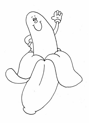 Online coloring book: Coloring banana waving at us